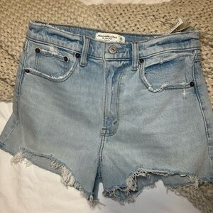 Abercrombie & Fitch Distressed Light Blue Jean Shorts